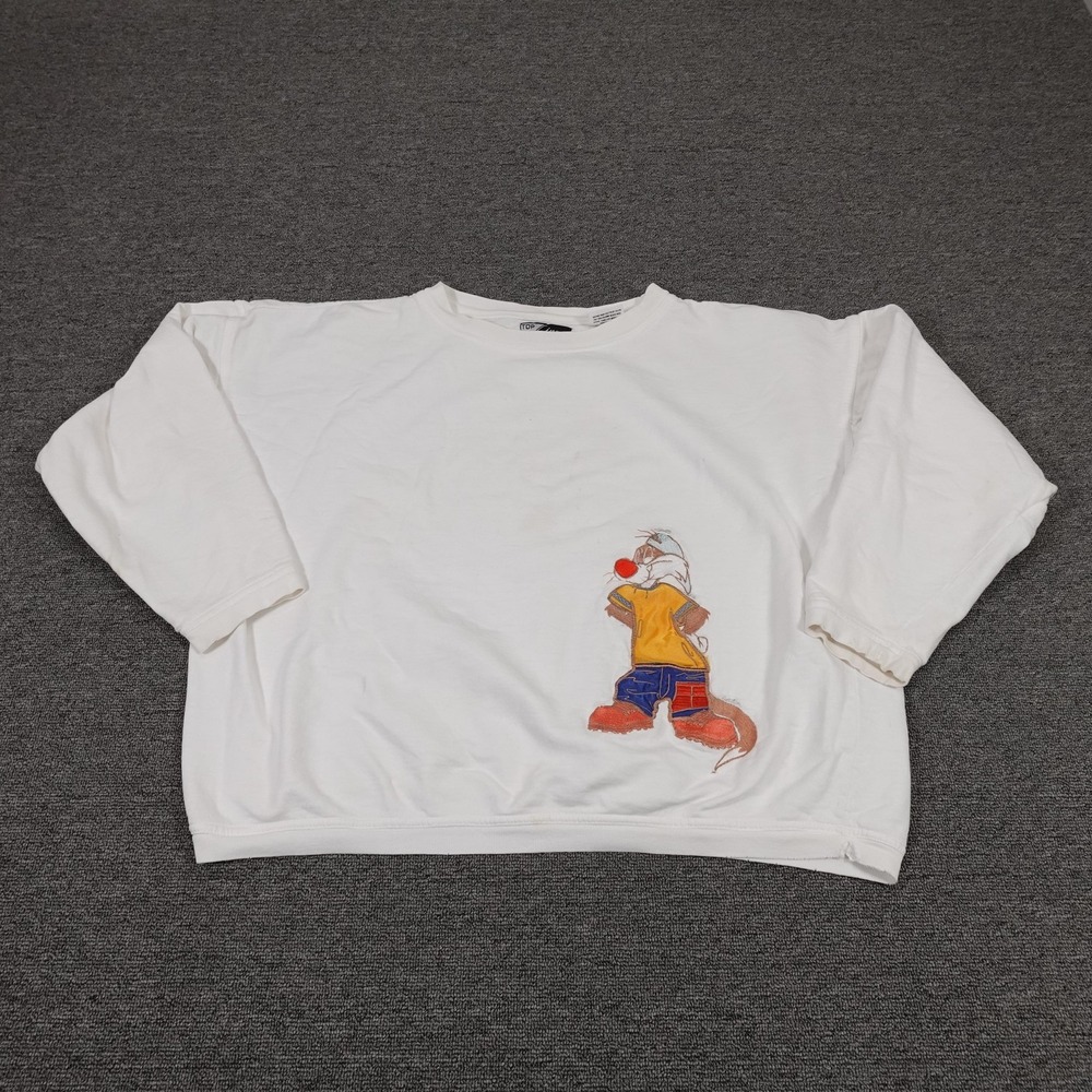 Wile Coyote Sweatshirt Large Vintage Looney Tunes Wile E Coyote Embroidered‎